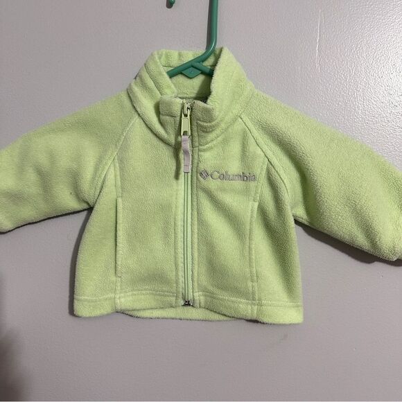 Columbia lime green babies zip up fleece coat size 6 months - Picture 4 of 4